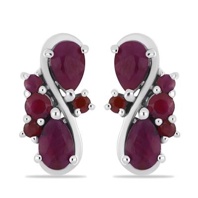 BUY 925 SILVER WITH NATURAL INDIAN RUBY GEMSTONE EARRING